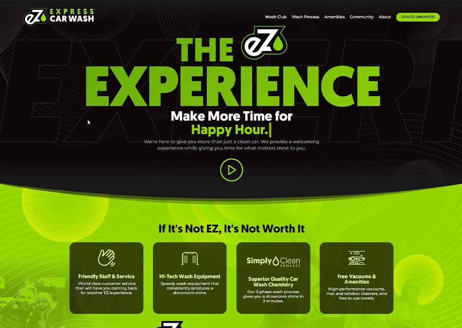 EZ Express Car Wash Website Design and Development by Wash Brands