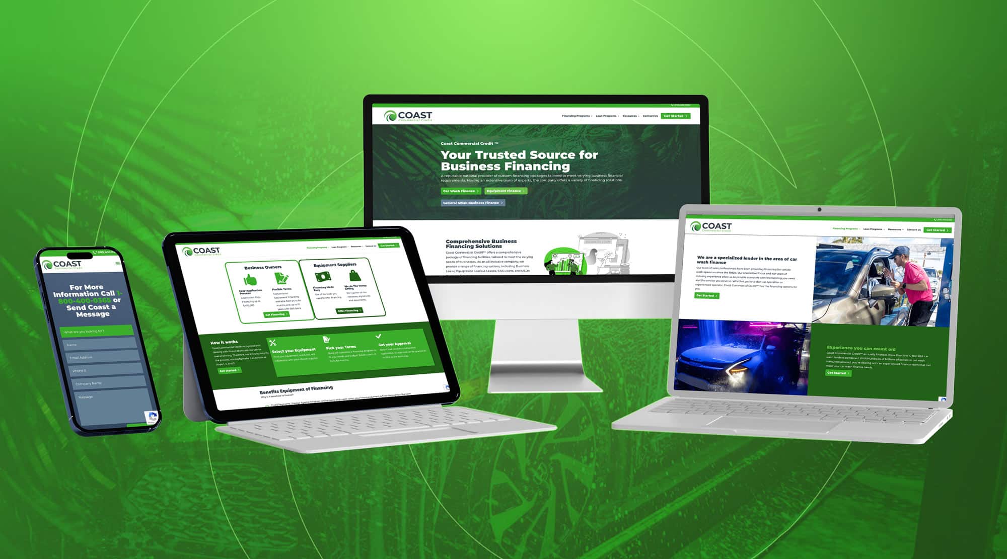 Responsive Website for Coast Commercial Credit by Wash Brands