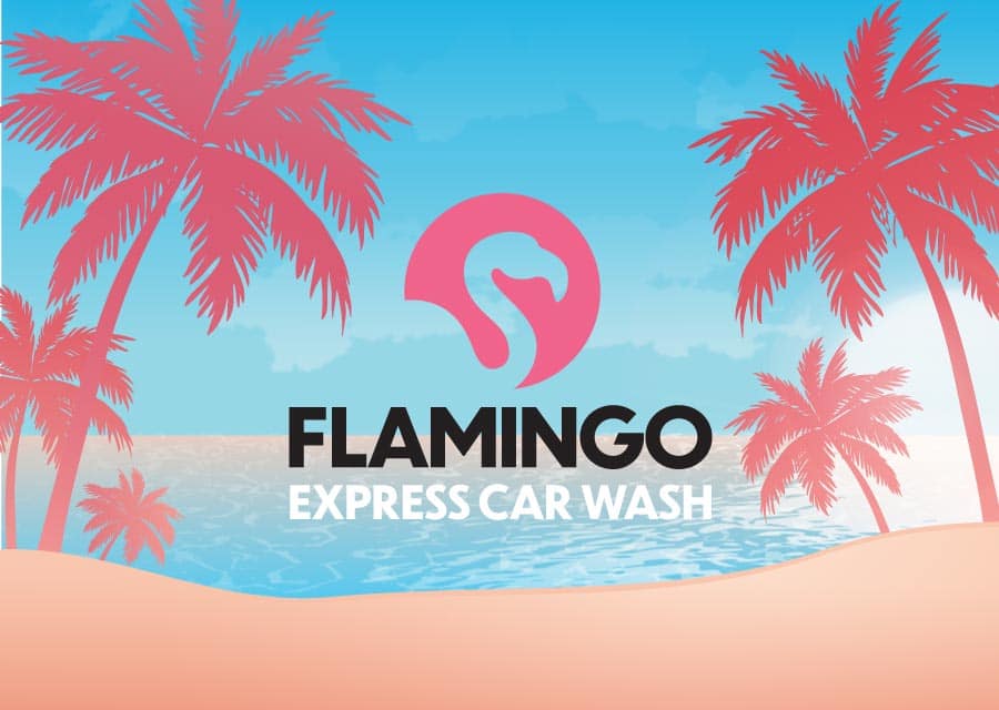 Flamingo Car Wash Logo Design by Wash Brands
